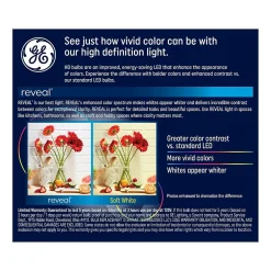 Light Bulbs<GE Reveal HD+ 11 Watt White LED neral-Purpose Bulb, 2/Pack (46657)