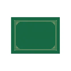 Hot Certificate Holders, 8.5" x 11", Green Metallic, 6/Pack (GEO47399) Awards & Certificates