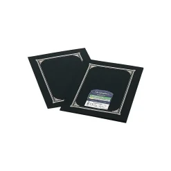 Best Linen Gold Foil Certificate Covers, Black, 6/Pack (45331) Awards & Certificates