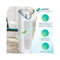 Air Purifiers<GermGuardian Germ Guardian HEPA Tower Air Purifier, White (AC4825W)