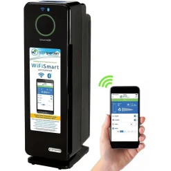 Air Purifiers<GermGuardian Smart Elite 4-in-1 True HEPA Tower Air Purifier, 5-Speed, WiFi Enabled, Black (CDAP4500BCA)