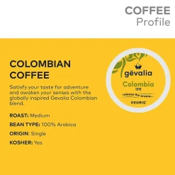 Keurig K-Cups<Gevalia Colombian Coffee Keurig® K-Cup® Pods, Medium Roast, 24/Box (5304)