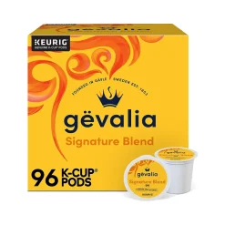 Keurig K-Cups<Gevalia Signature Blend Coffee Keurig K-Cup Pod, Light Roast, 96/Box (5305CT)