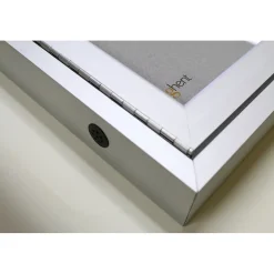 Outlet 4' H x 6' W Enclosed Vinyl Bulletin Board with Satin Frame, 3 Door, Silver (PA34872VX-193) Bulletin