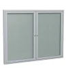 Best 3' H x 5' W Enclosed Vinyl Bulletin Board with Satin Frame, 2 Door, Silver (PA23660VX-193) Bulletin