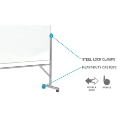 Clearance 4' H x 6' W Reversible Cork Bulletin Board with Aluminum Frame (ARKK46) Bulletin
