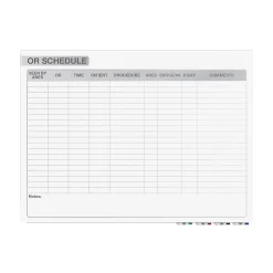 Aria OR Schedule Magnetic Glass Dry-Erase Whiteboard, 4'H x 6'W (GRPARIASM13S-46) Dry Erase