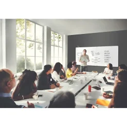 Harmony Glass Whiteboard with Radius Corners, 4'H x 5'W (HMYRN45WH) Dry Erase