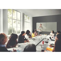 Best Harmony 4'H x 6'W Glass Whiteboard with Square Corners, Gray (HMYSN46GY) Dry Erase