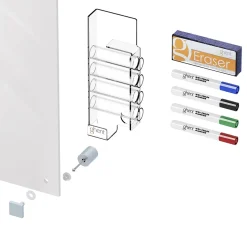 Outlet Harmony 4'H x 6'W Magnetic Glass Whiteboard with Square Corners, White (HMYSM46WH) Dry Erase