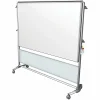 Sale Nexus IdeaWall 76"H x 76"W Mobile 2-Sided Porcelain Magnetic Whiteboard (NEX206MW-FR) Dry Erase
