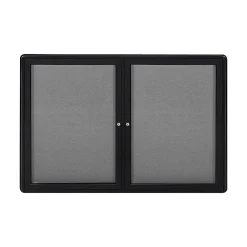 Sale Ovation Fabric Enclosed Bulletin Board, Black Frame, 3'H x 4'W (OVK2-F91) Bulletin