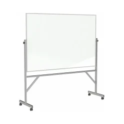 Discount Porcelain Mobile Dry-Erase Whiteboard, Aluminum Frame, 8' x 4' (ARM1M148) Dry Erase