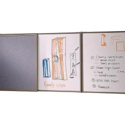 Discount VisuALL PC Whiteboard Cabinet with Fabric Bulletin Board Exterior Doors, Gray (41302) Dry Erase