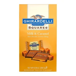 Chocolate<Ghirardelli Squares Milk & Caramel Milk Chocolate Candy Bar, 9.04 oz., 2/Pack (300-01034)