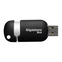 Gigastone 8GB USB 2.0 Type A Flash Drive, Black/Silver (GS-Z08GCNBL-R)* Usb Flash Drives