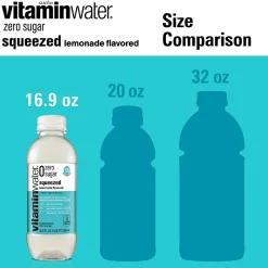 Bottled Water<smartwater Glaceau Vitaminwater Zero Squeezed Lemonade Energy Drink 16.9 Fl. Oz., 24/Carton (00786162003508)