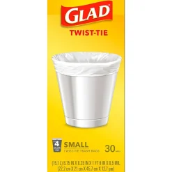 Glad 4 Gallon Kitchen Trash Bags, 30/Box (78817)