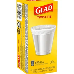 Glad 4 Gallon Kitchen Trash Bags, 30/Box (78817)