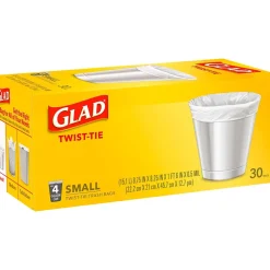 Glad 4 Gallon Kitchen Trash Bags, 30/Box (78817)
