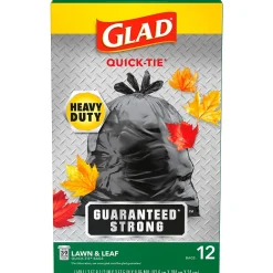 Glad 39 Gallon Lawn & Leaf Bags, Black, 12 Bags/Box (70028)