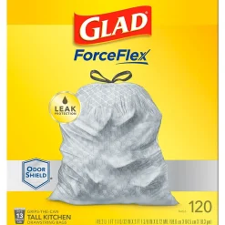 Glad ForceFlex OdorShield 13 Gallon Kitchen Trash Bag, 23.75