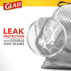 Glad ForceFlex Tall 13 Gallon Kitchen Drawstring Trash Bags, White, 120/Box (78939)