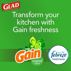 Glad ForceFlex Tall 13 Gallon Kitchen Drawstring White Trash Bags, 110/Box (79098)