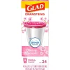 Glad Odorshield 4 Gallon Drawstring Kitchen Trash Bag, Febreeze Cherry Blossom, Pink, 34 Bags/Box (79274)