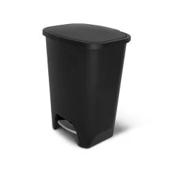 Glad Plastic Step Trash Can, 20-Gallon, Black (GLD-74230-1)