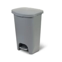 Glad Plastic Step Trash Can, 13-Gallon, Gray (GLD-74131-1)