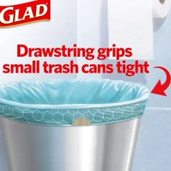 Glad Small Kitchen Drawstring Trash Bags, 4 Gallon, Blue, Febreze Beachside Breeze, 80/Box (79155)