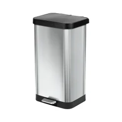 Glad Stainless Steel Step Trash Can, 20-Gallon, Stainless Steel/Black (GLD-74507)