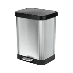 Glad Step Trash Can, 13-Gallon, Stainless Steel (GLD-74506)