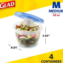 Food Storage Containers<Glad ® To Go Lunch Containers, 32 Oz., 4/Pack (78404)