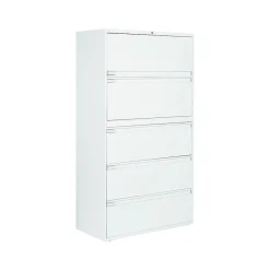 Sale 9300 Plus Series 5-Drawer Lateral File Cabinet, Locking, Letter/Legal, Designer White, 36" (TD9336P5F1HDWT) File Cabinets
