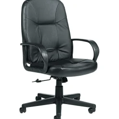 Discount Arno Leather Executive High-Back Chair, Black (4003BK450550) Office Chairs