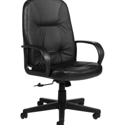 Discount Arno Leather Executive High-Back Chair, Black (4003BK450550) Office Chairs
