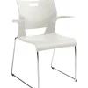Sale Duet 6620 Polypropylene Stacking Chairs with Arms, Ivory Clouds, 4/Ct (TD6620CH-IVC) Folding & Stacking