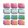 Global Printed Products Deluxe Designer Geometric Foil Heavy Duty File Folders, 1/3-Cut Tab, Assorted Colors, 24/Pack