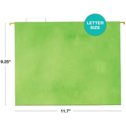 Global Printed Products Deluxe Designer Watercolor Solid Heavy-Duty Hanging File Folders, Letter-Size, Assorted Colors Discount