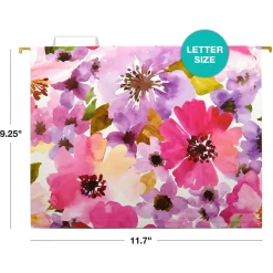 Global Printed Products Deluxe Designer Floral Heavy-Duty Hanging File Folders, Straight-Cut, Letter-Size, Assorted Colors Discount