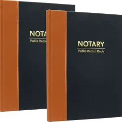 Notary Public Record Book, 8.5" x 11", Black/Tan (GPP-0094-A) Accounting & Record Journals