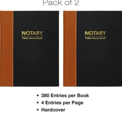 Notary Public Record Book, 8.5" x 11", Black/Tan (GPP-0094-A) Accounting & Record Journals