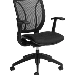 New Roma Mid-Back Mesh/Fabric Task Chair, Coal (1906MBBKUR22) Office Chairs