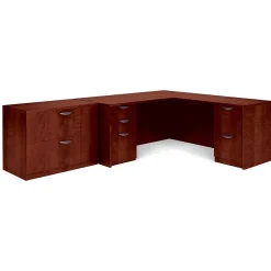 Outlet Superior BUNDLE14 Workstation, Dark Cherry L-Desks