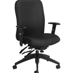 Outlet Truform High Back Multi-Tilter, Ebony, 42"H x 26"W x 25"D Office Chairs