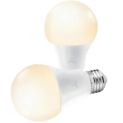 Smart Bulbs<Globe Electric A19-Shape E26-Base Wi-Fi Dimmable 60-Watt-Equivalent Frosted Smart LED Light Bulbs, Soft White, 2/Pack (34209)