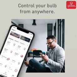 Smart Bulbs<Globe Electric A19-Shape E26-Base Wi-Fi Dimmable 60-Watt-Equivalent Frosted Smart LED Light Bulbs, Soft White, 2/Pack (34209)