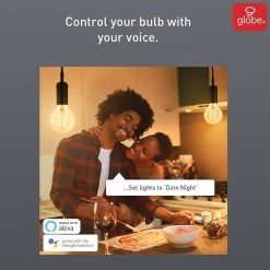 Smart Bulbs<Globe Electric G25-Shape E26-Base Wi-Fi Dimmable Tunable Edison-Style 60-Watt-Equivalent Smart LED Light Bulb, White (34920)